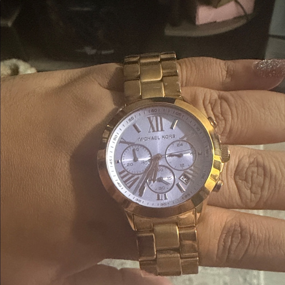 Michael Kors Gold Tone Stainless Steel Chronograph Watch